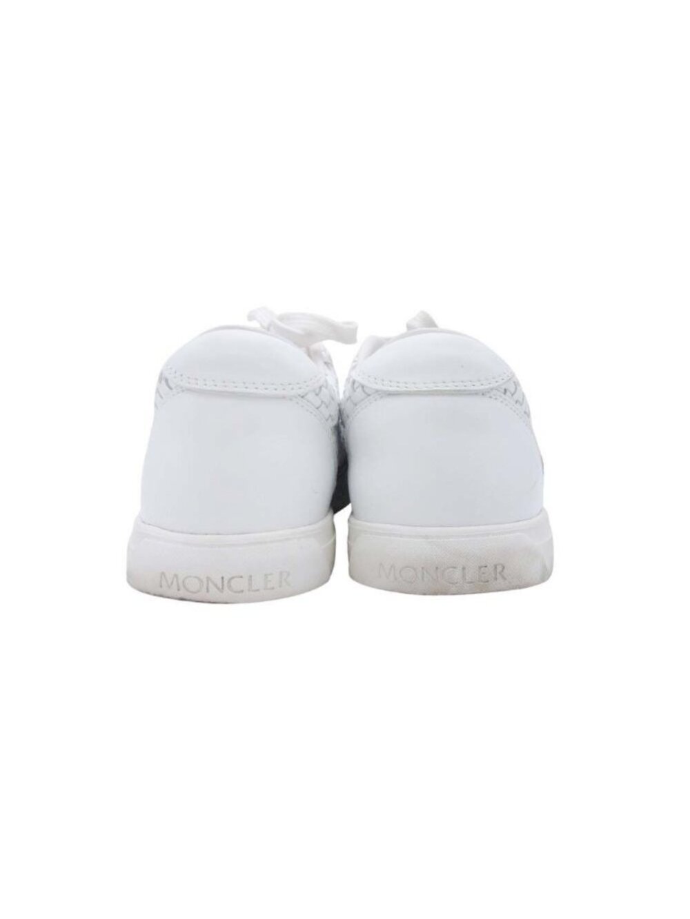 Moncler Monegasque Leather Braided Sneakers Low Cut 41 White - Picture 4 of 12